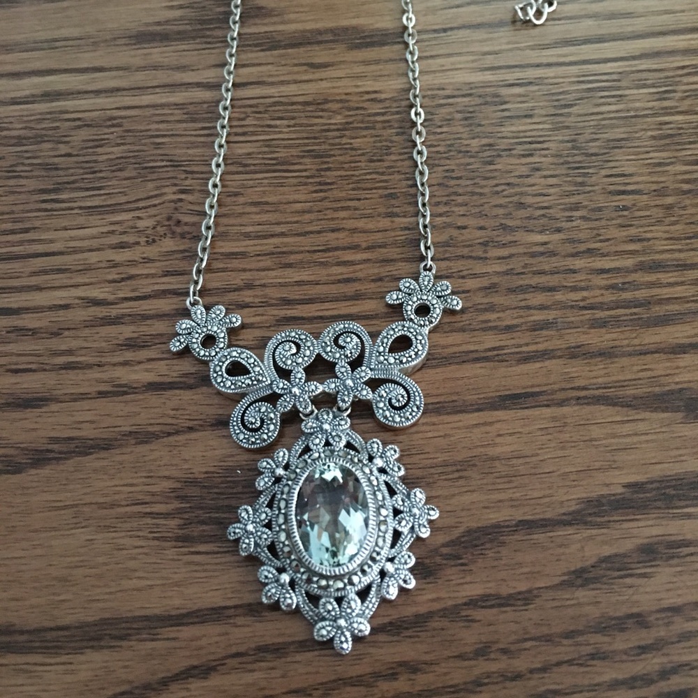 Victorian Marcasite Sterling Silver Necklace